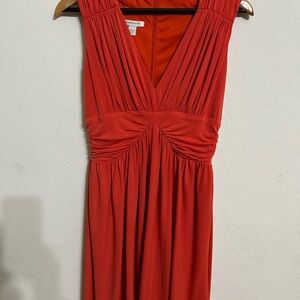 Boston Proper Vibrant Orange Midi Dress